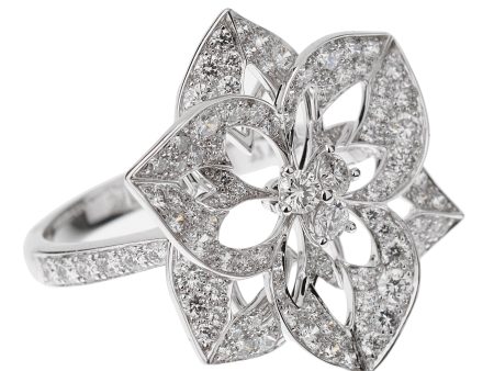 Boucheron Large Flower Diamond White Gold Cocktail Ring Sz 6 1 4 Online Sale