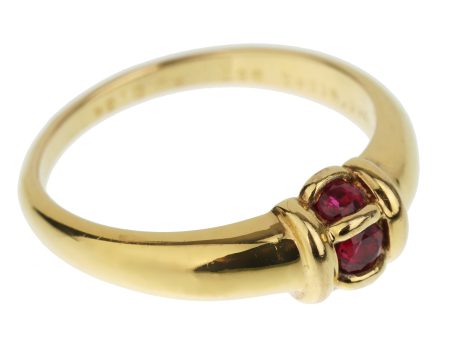 Van Cleef & Arpels Ruby Yellow Gold Band Ring Sz 5 Online now