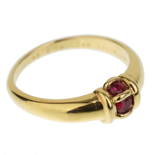 Van Cleef & Arpels Ruby Yellow Gold Band Ring Sz 5 Online now