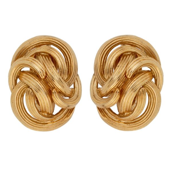 Tiffany & Co Braided 18k Yellow Gold Clip On Earrings For Cheap