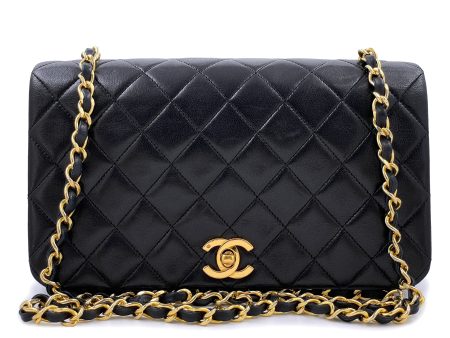 Chanel 1989 Vintage Black Full Flap Bag 24k GHW Fashion