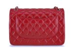 12A Chanel Red Caviar Jumbo Classic Double Flap Bag SHW For Sale