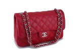 11C Chanel Red Caviar Classic Jumbo Double Flap Bag SHW Supply