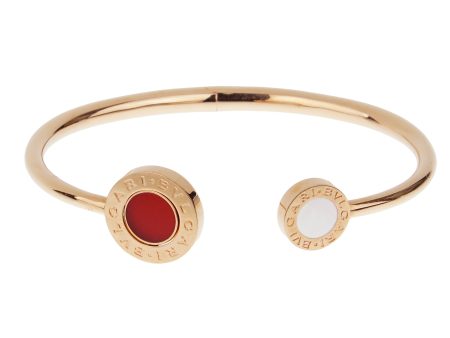 Bvlgari Bvlgari Carnelian Mother of Pearl Rose Gold Cuff Bangle on Sale