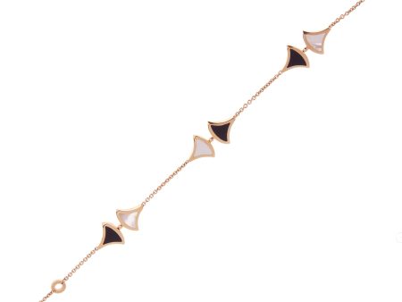 Bvlgari Divas Dream Onyx & Mother of Pearl Rose Gold Bracelet Hot on Sale