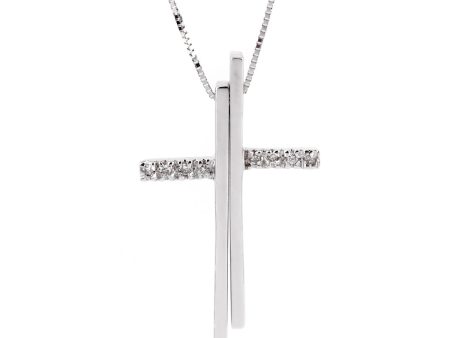 Bliss Diamond Cross White Gold Necklace Online Sale