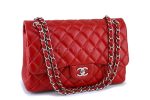 11P Chanel Red Caviar Jumbo Classic Double Flap Bag SHW Online