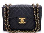 Chanel 1994 Vintage Black Caviar Jumbo Classic Flap Bag 24k GHW Online now