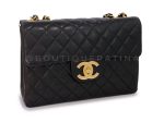 Pristine Chanel 1997 Vintage Black Jumbo Classic Flap Bag 24k GHW Supply