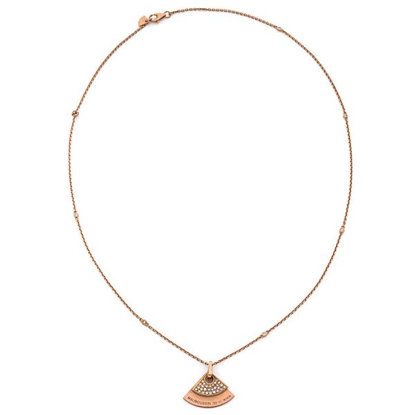 Mauboussin Rose Gold Diamond Fan Pendant Necklace Cheap