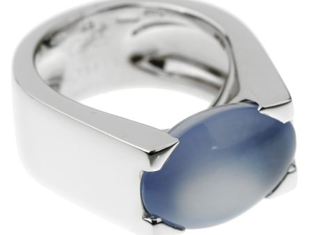 Cartier Chalcedony White Gold Cocktail Ring Sz 4 1 2 Online Sale