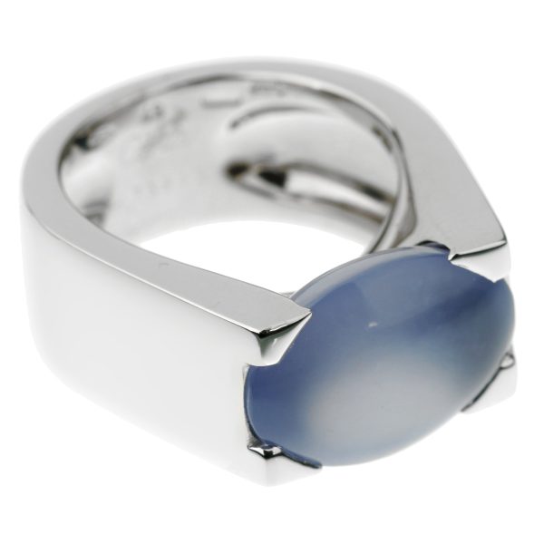 Cartier Chalcedony White Gold Cocktail Ring Sz 4 1 2 Online Sale