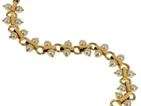 Tiffany & Co Vintage Pearl Yellow Gold Bracelet Online now