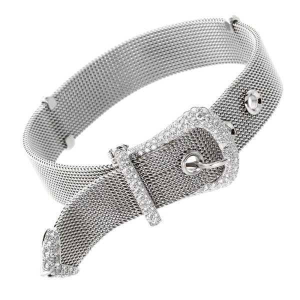 Tiffany & Co. Diamond Platinum Buckle Bracelet Discount