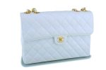 *rare* Chanel White Caviar Jumbo Classic Flap Bag 24k GHW Discount