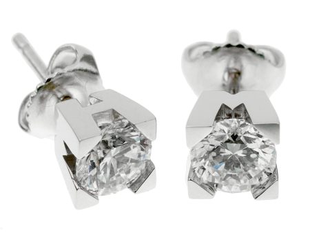 Harry Winston Platinum Diamond Stud Earrings 1.41ct For Discount