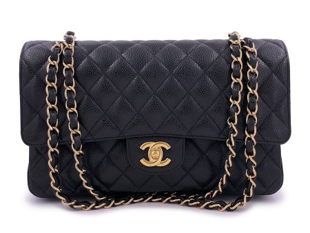 Chanel 2010 Black Caviar Medium Classic Double Flap Bag GHW Hot on Sale