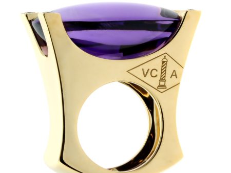 Van Cleef and Arpels Diamond Amethyst Gold Ring Online Sale