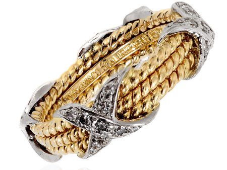 Tiffany & Co Jean Schlumberger Rope Diamond Ring Cheap