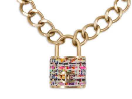 Chanel 2014 Supermarket Large Tweed Padlock Chain Necklace GHW Online