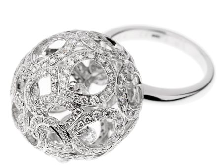 Boucheron High Jewelry Diamond & Briollete White Gold Cocktail Ring Sale