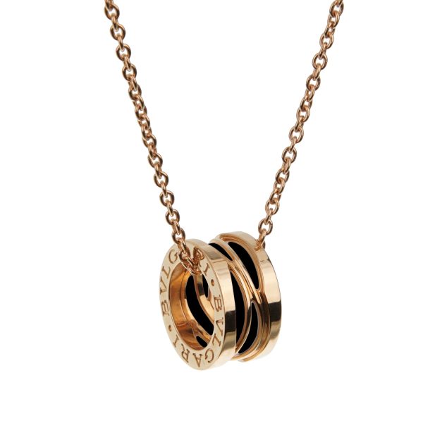 Bvlgari B.zero1 Legend Black Ceramic Rose Gold Pendant Necklace For Cheap