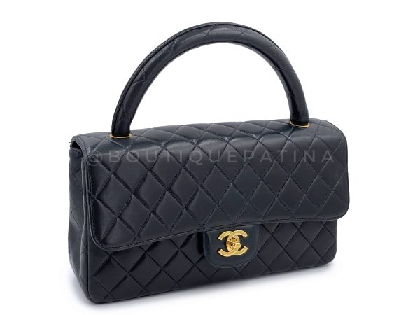 Chanel 1994 Vintage Parent Child Bag Kelly Flap Set Black 24k GHW Supply