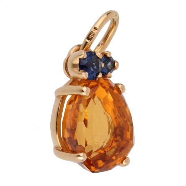 Pomellato Citrine Sapphire Yellow Gold Pendant Necklace Hot on Sale