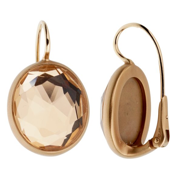 Pomellato Quartz Satin Finish Rose Gold Drop Earrings Online now