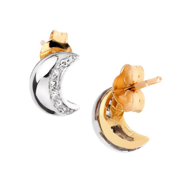 Recarlo Moon Diamond Gold Earrings Online now