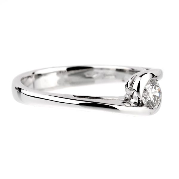 Salvini White Gold Diamond Swirl Ring Online Hot Sale