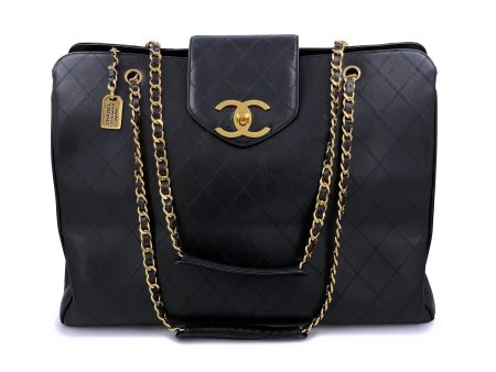 Chanel 1994 Vintage Black Supermodel Weekender XL Tote Bag 24k GHW Online