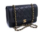 Chanel 1992 Vintage Black Medium Diana Flap Bag 24k GHW Lambskin Sale