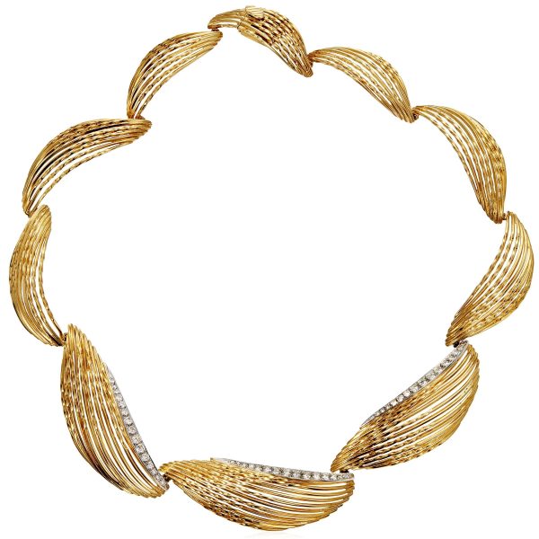 Sterlé Paris Vintage Yellow Gold Diamond Necklace Fashion