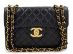 Pristine Chanel 1997 Vintage Black Jumbo Classic Flap Bag 24k GHW Lambskin Online now