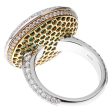 Graff Diamond on Emerald Wave Diamond White Gold Cocktail Ring Sz 6 1 4 on Sale