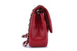 12A Chanel Red Caviar Jumbo Classic Double Flap Bag SHW For Sale