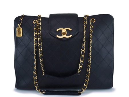 Rare Chanel Vintage Black Giant XL Supermodel Tote Bag 24k GHW Online