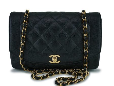 *rare* Chanel Vintage Black Caviar Classic Diana Flap Bag 24k GHW Discount