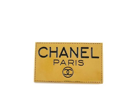 Chanel Vintage 1980s Name Plate Brooch Gold Plated Online Hot Sale