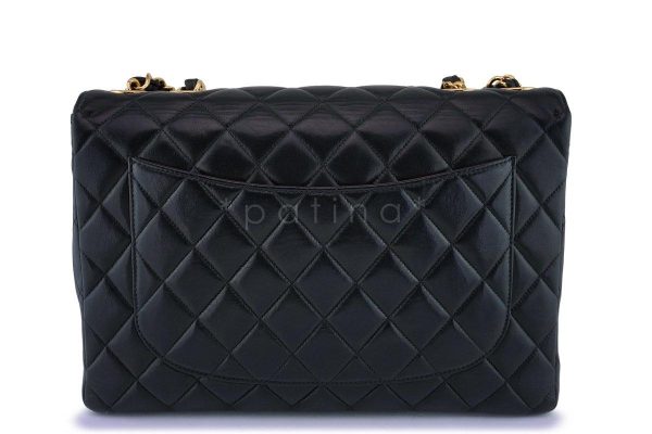 *rare* Chanel Black Vintage Jumbo Classic Flap Bag 24k GHW Online now