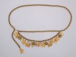 Chanel 93A Vintage 21-Charm Woven Chain Belt Necklace Discount