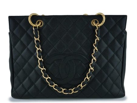 Rare Chanel Vintage Caviar Grand Shopper Tote GST Bag GHW on Sale