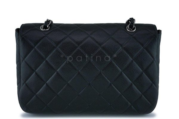 *rare* Chanel Vintage Black Caviar Jumbo Flap Bag RHW For Discount