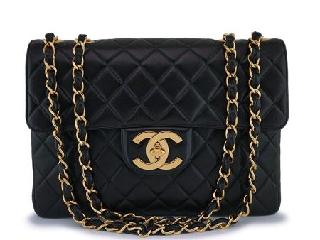 *rare* Chanel Vintage Black Jumbo Classic Flap Bag 24k GHW Supply