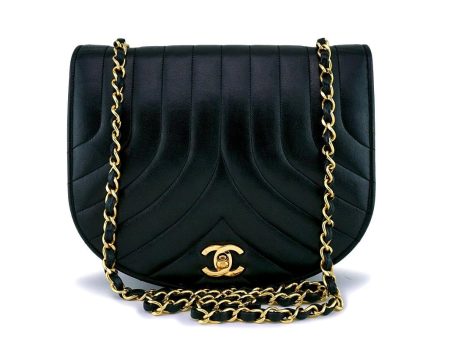 Rare Chanel Vintage Lambskin Rounded Classic Flap Bag 24k GHW Online Sale