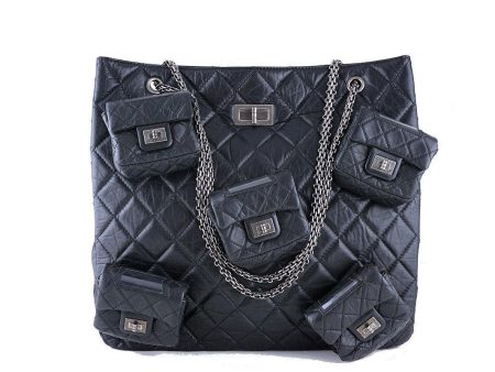 $8,000 Chanel Black Legendary Runway 5 Pocket Reissue Tote Bag For Sale