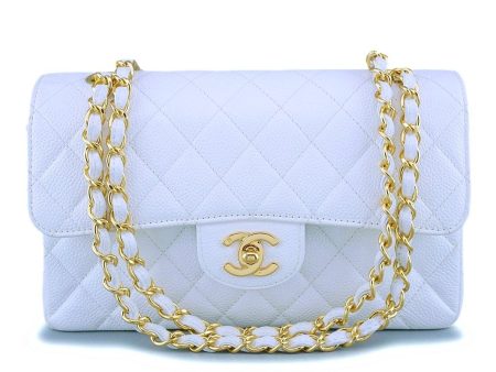 Rare Chanel Vintage White Caviar Small Classic Double Flap Bag 24k GHW Fashion