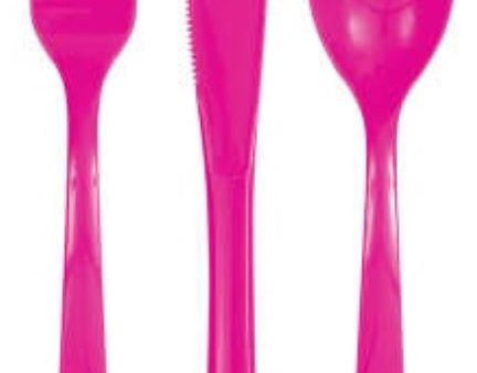 Neon Pink Assorted Cutlery For Sale