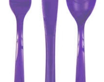 Neon Purple Assorted Cutlery Sale